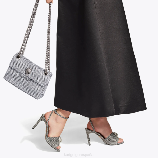 Kurt Geiger mujer Tela de Londres mini Kensington 2LPR35 | bolsas plata